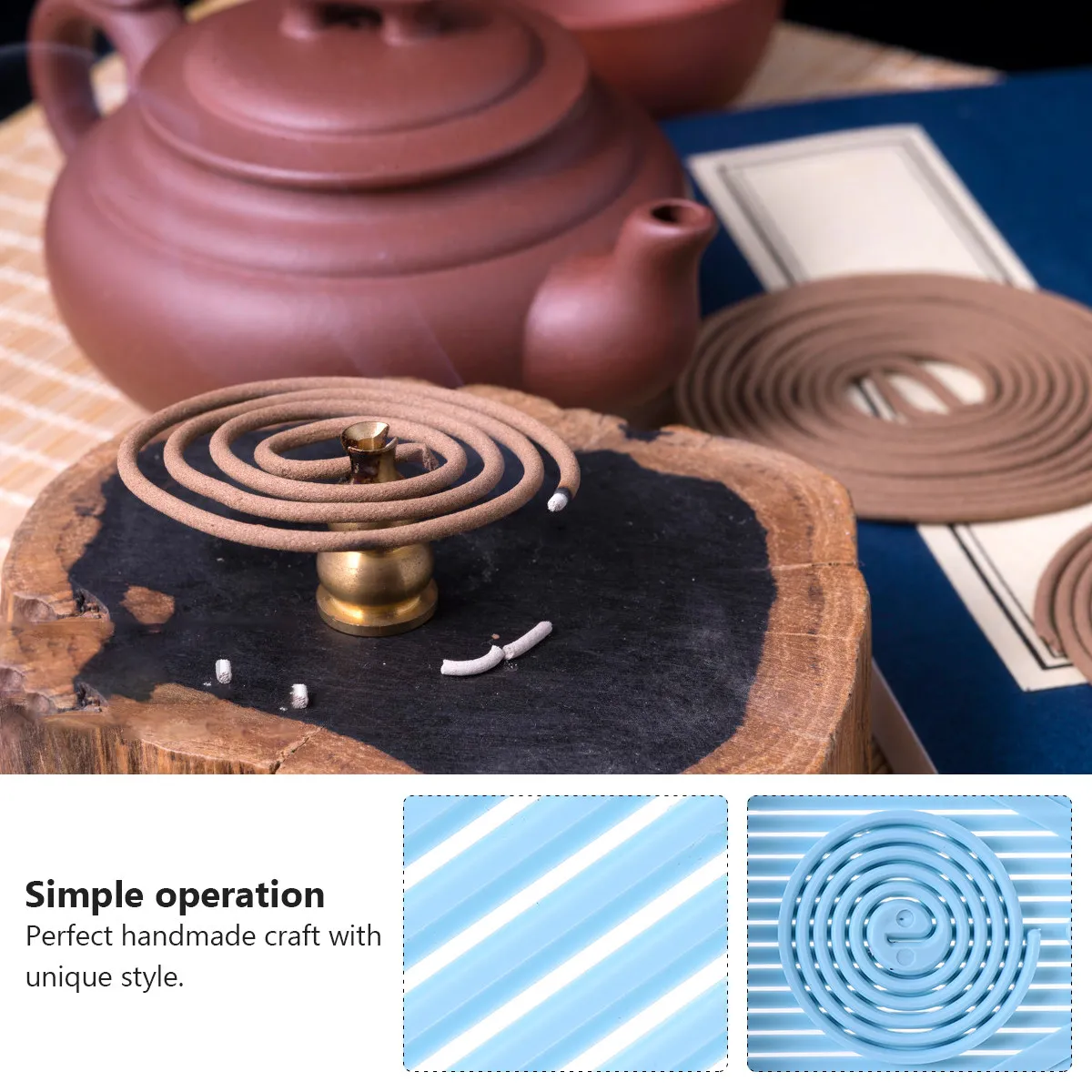 Kit d'outils manuels pour encens, extrudeuse d'encens portable faite à la main, décoration d'intérieur, accessoire de méditation et de yoga, accessoire de parfum