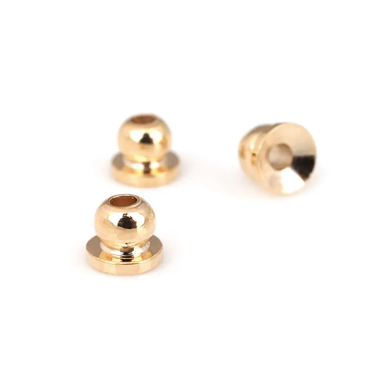 20PCS 4x3MM 24K Gold Color Brass Beads Caps Jewelry Necklaces Earrings Bracelets Beads Making Supplies Diy Findings Accessories