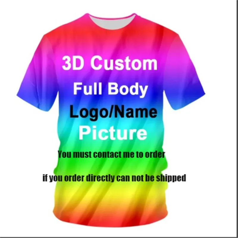 Custom Your Exclusive 3D T Shirt For Men Hip Hop Short Sleeve Tops Harajuku Fashion Men's T-shirts Clothing Breathable Tops Tee