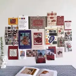 20pcs/set Wall Art Poster with Sticker Ins Creative Art Decorative Aesthetic Wall Collage Kit for Bedroom Living Room Decoration