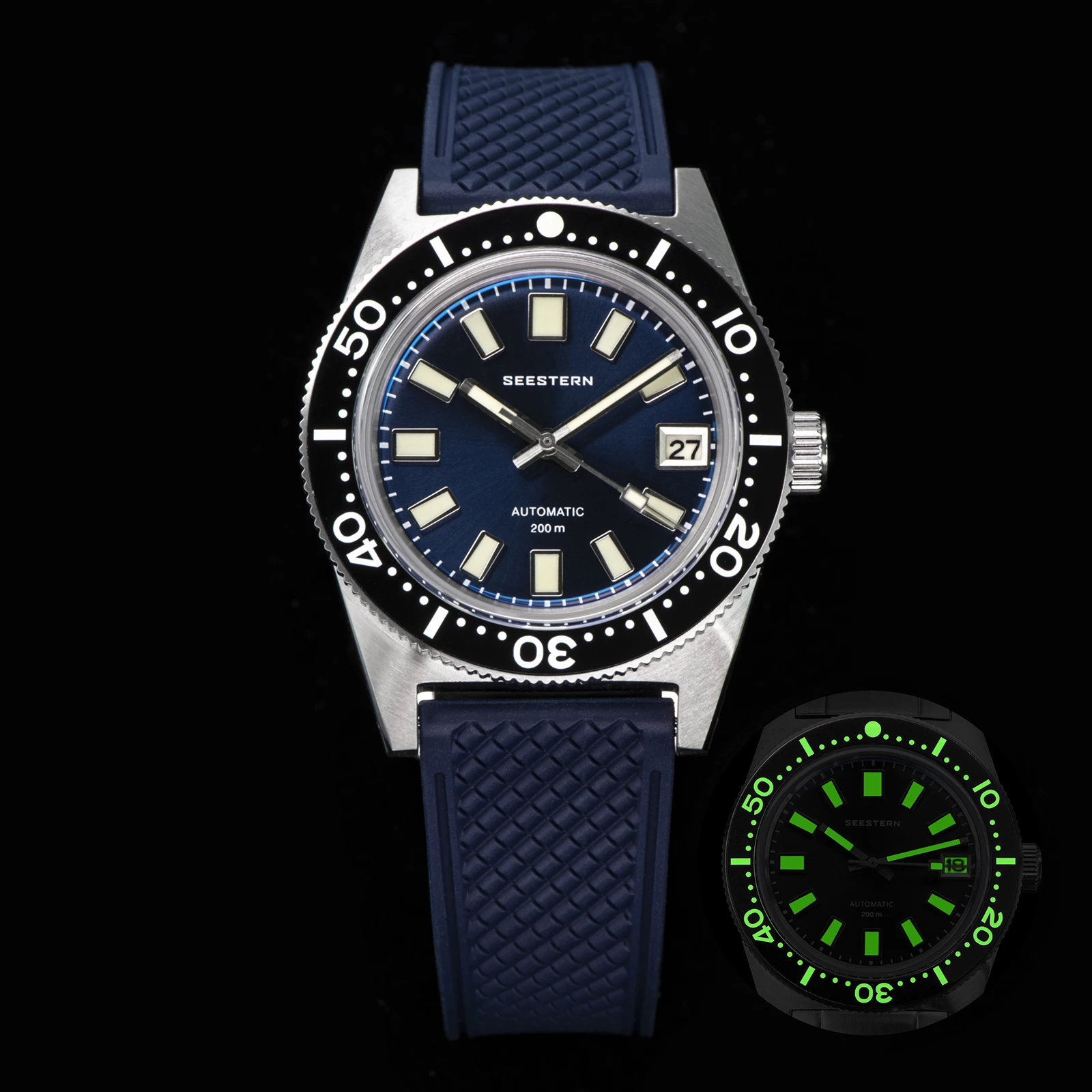 SEESTERN Tauchen Uhr 62MAS Automatische Mechanische Männer von Handgelenk Uhren Japan NH35 Bewegung Sapphire Glas Armband Leucht Lünette