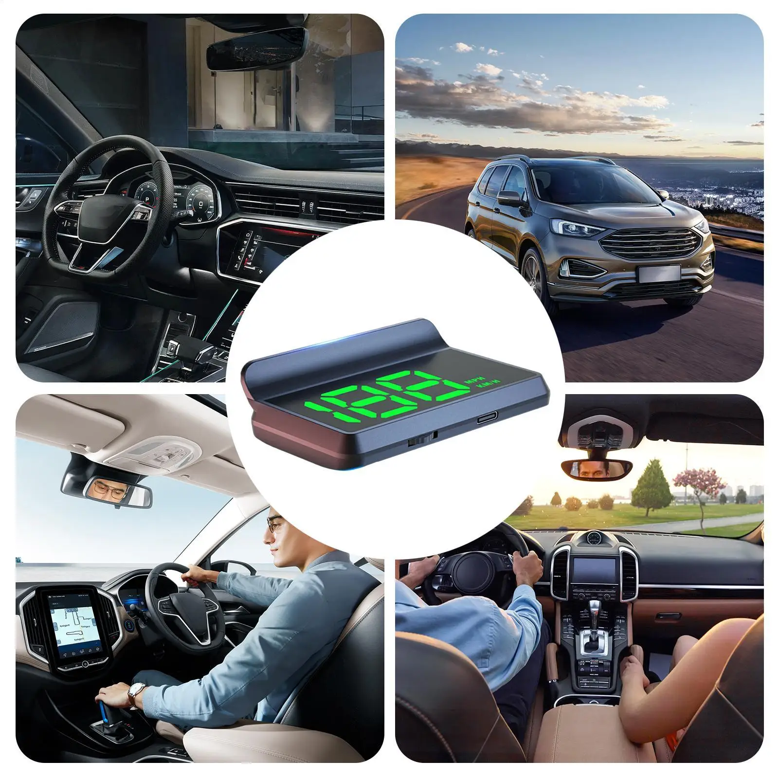 car HUD head-up display Adjustable Brightness Auto On/Off Projector Head Up Display GPS Speedometer for Truck MPV RV