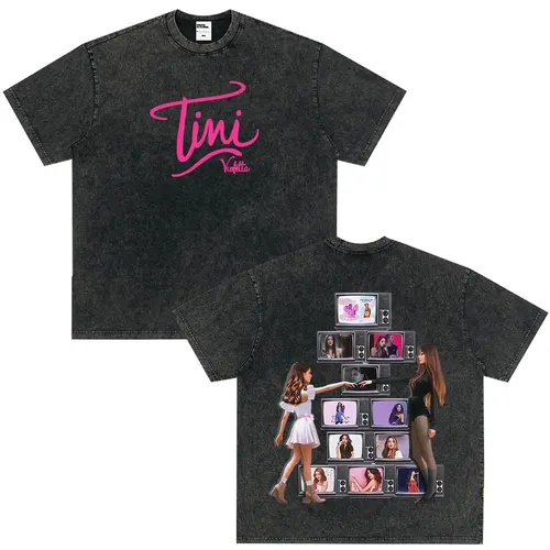 Imagen 2 del producto Cantante TINI STOESSEL Futtura Album 2025 Tour Vintage camisetas lavadas hombres mujeres moda camisetas manga corta camisetas casuales sueltas
