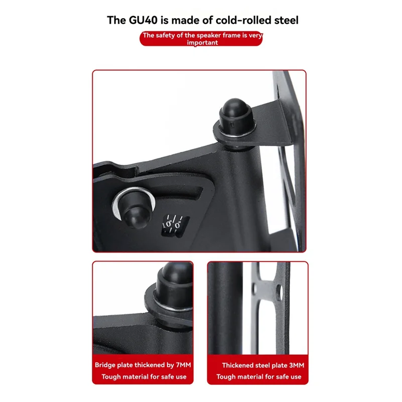 ABKI-Heavy-Duty Speaker Wall Mount, Universal Adjustable With Tilt And Swivel For Bookshelf