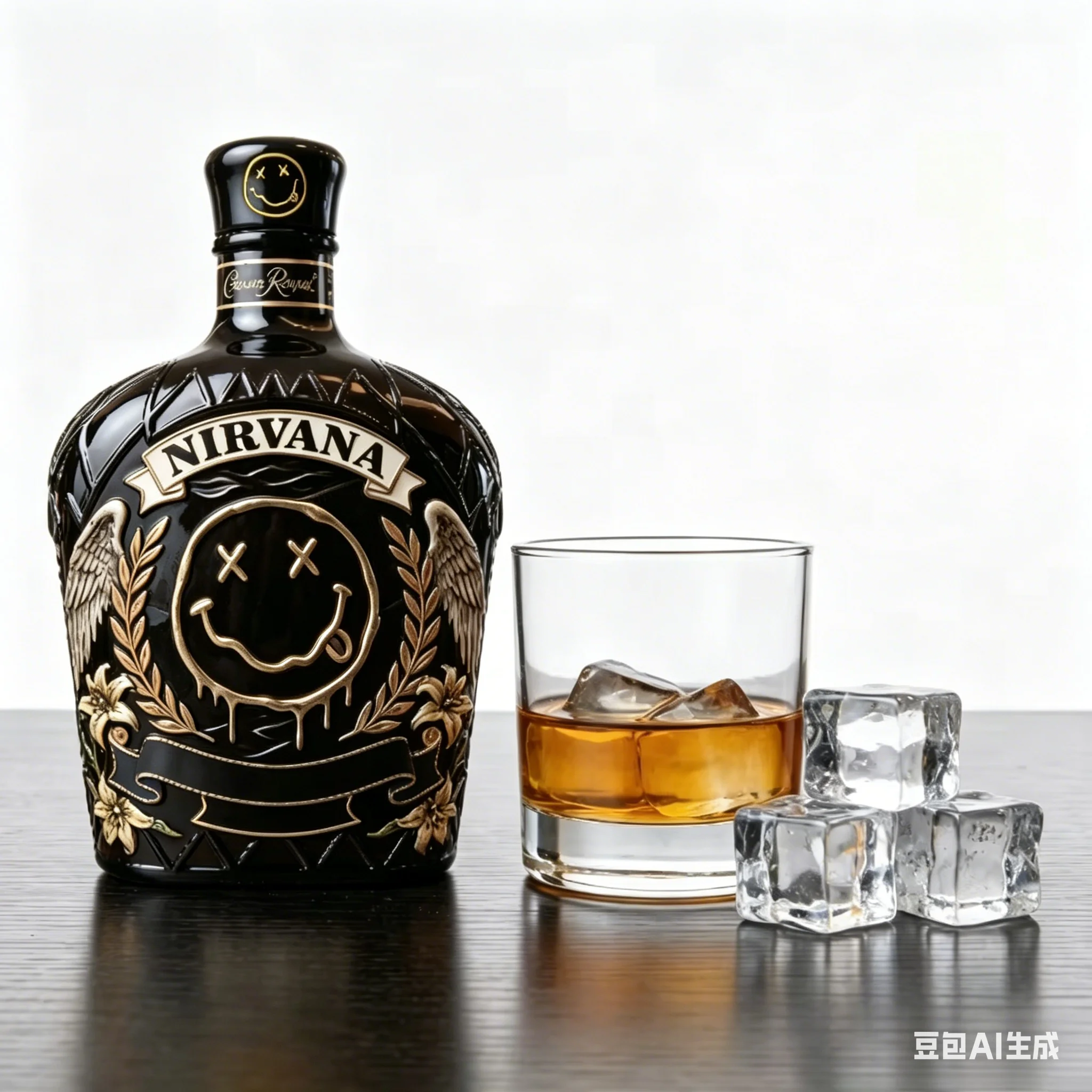 RURU Nirvana Iconic Smiley Logo 40th Anniversary Commemorative Decanter for Rock Fans