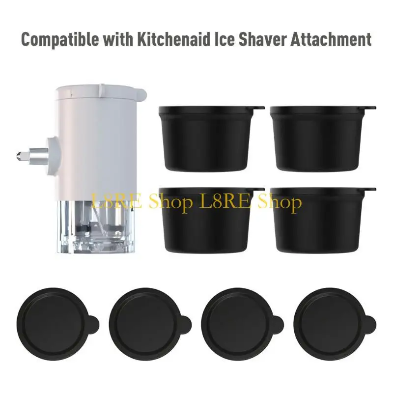 L8RE Snow Cone Shaved Ice Mold and Lid Shaver Attachment for KitchenAid Stand Mixer