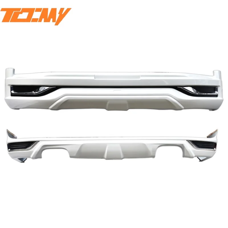 Wholesale promotion luxury M pearl white pp front spoiler rear spoiler with led light For Land Cruiser LC200 2016