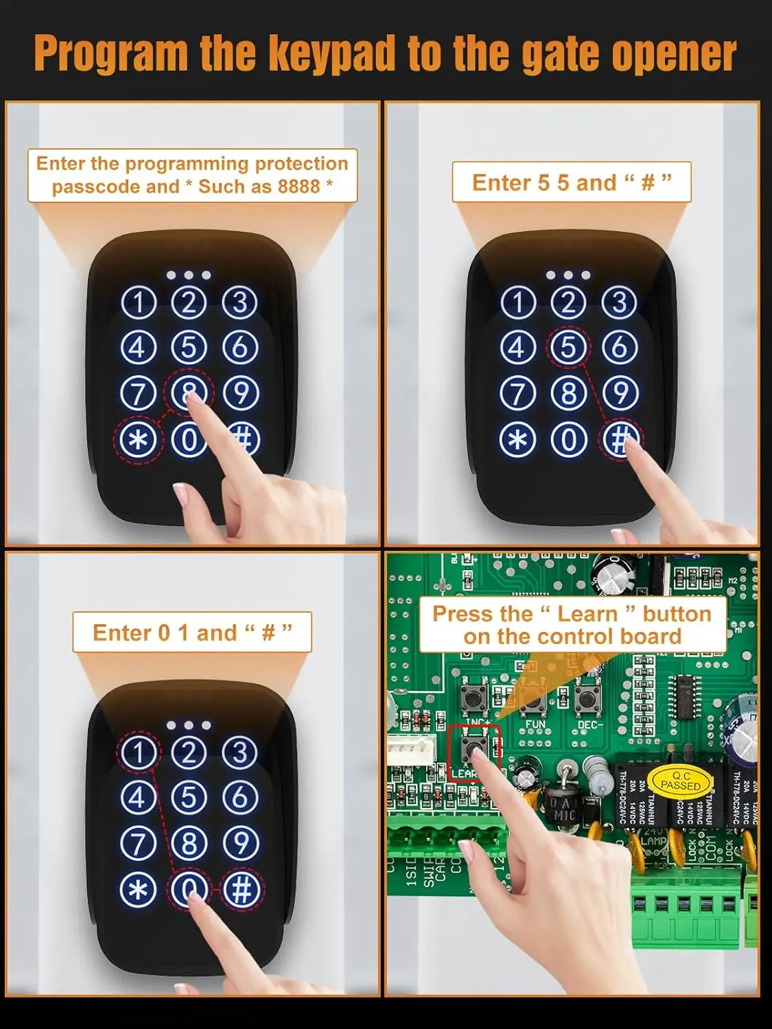 Teclado inalámbrico para exteriores, teclado de entrada sin llave, Control de acceso para abridor de puerta corredera oscilante automático