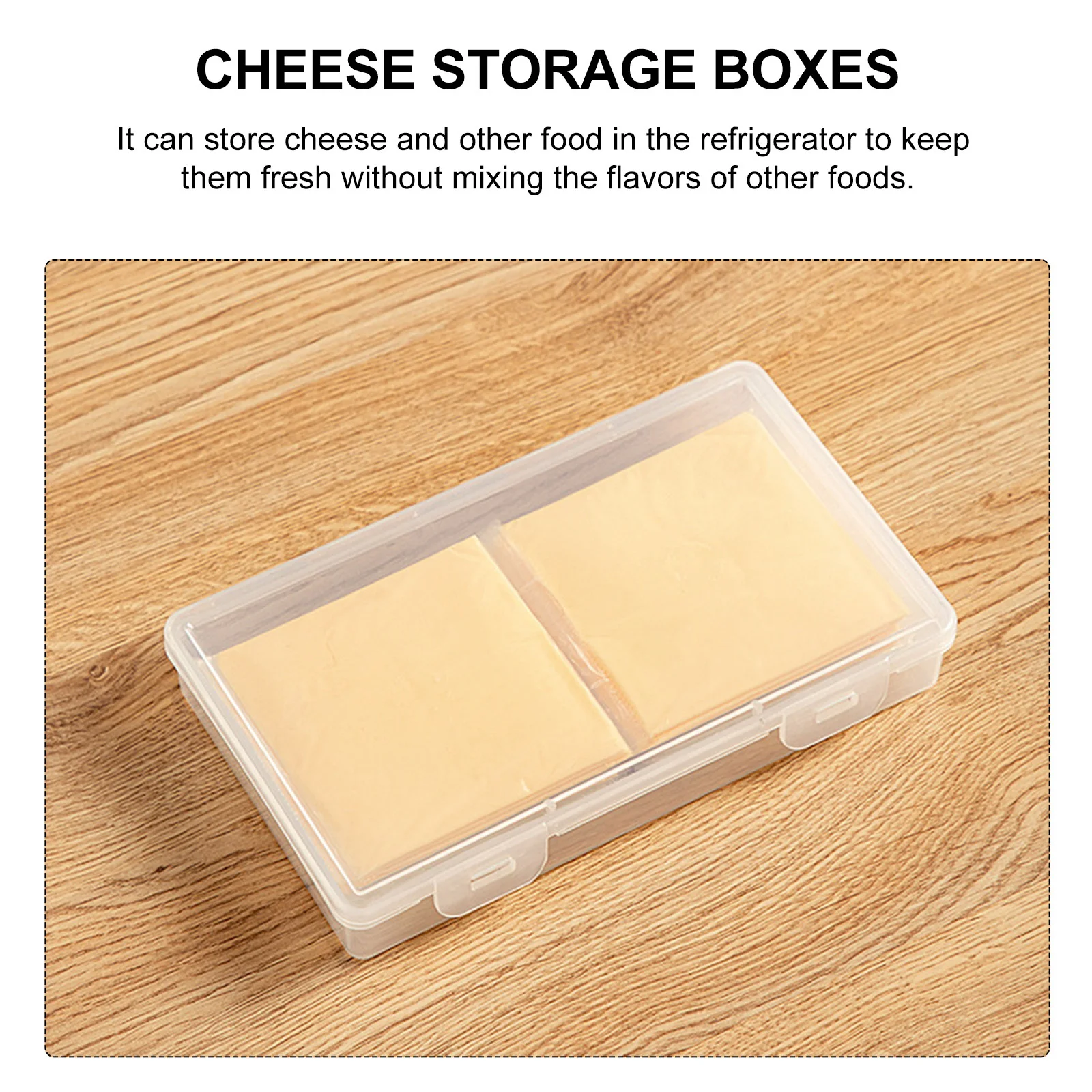 

2Pcs Cheese Storage Box Fresh Keeping Butter Holder Refrigerator Container Food Safe Cheese Slice Box Kitchen Essential