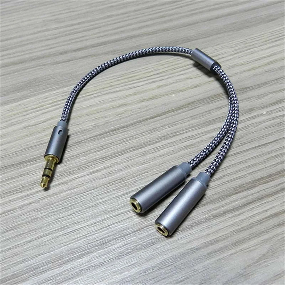 3.5mm Audio Splitter Earphone Extension Cable Jack 3.5mm 1 Male to 2 Female Mic Y Splitter AUX Cable Headset Splitter Adapter