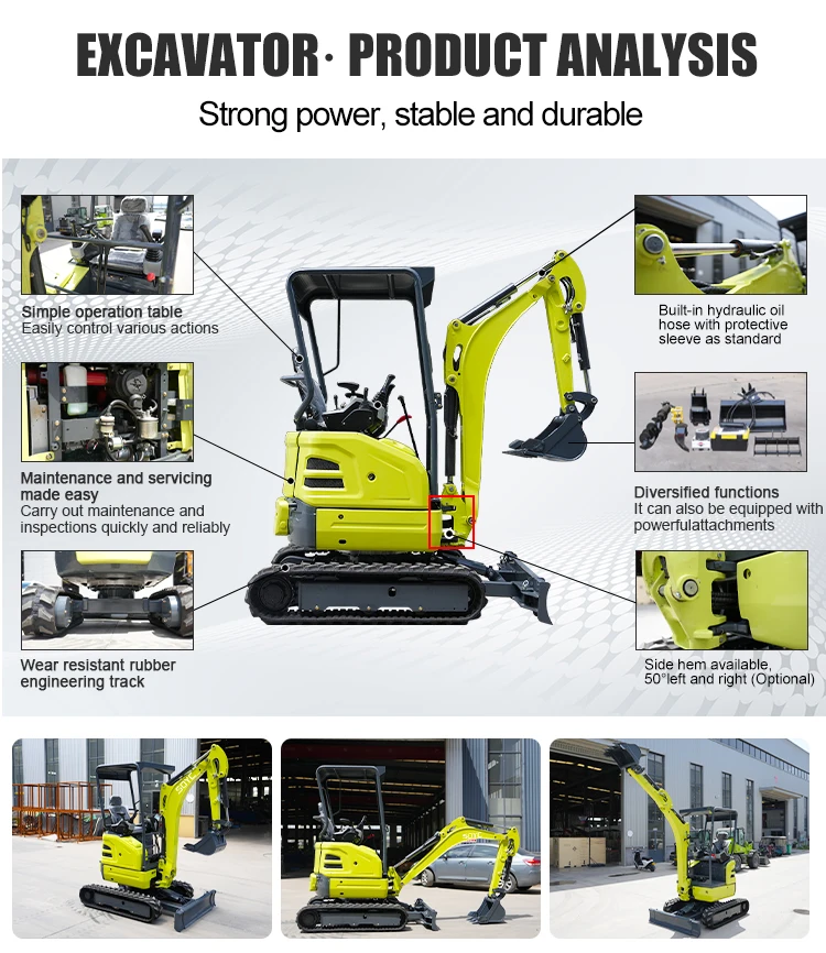 Kostenloser Versand: Mini-Bagger, Hydraulisch, Euro 5, CE, EPA, Diesel, Maßgefertigt, Landwirtschaftlicher Kleinbagger, Raupenbagger für die Landwirtschaft – Detail 4