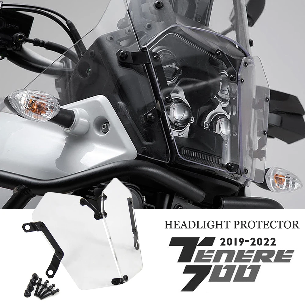 

2021 2022 Motorcycle Grille Headlight Protector Guard Lense Cover Acrylic Accessories For Yamaha Tenere 700 Tenere700 XT700Z