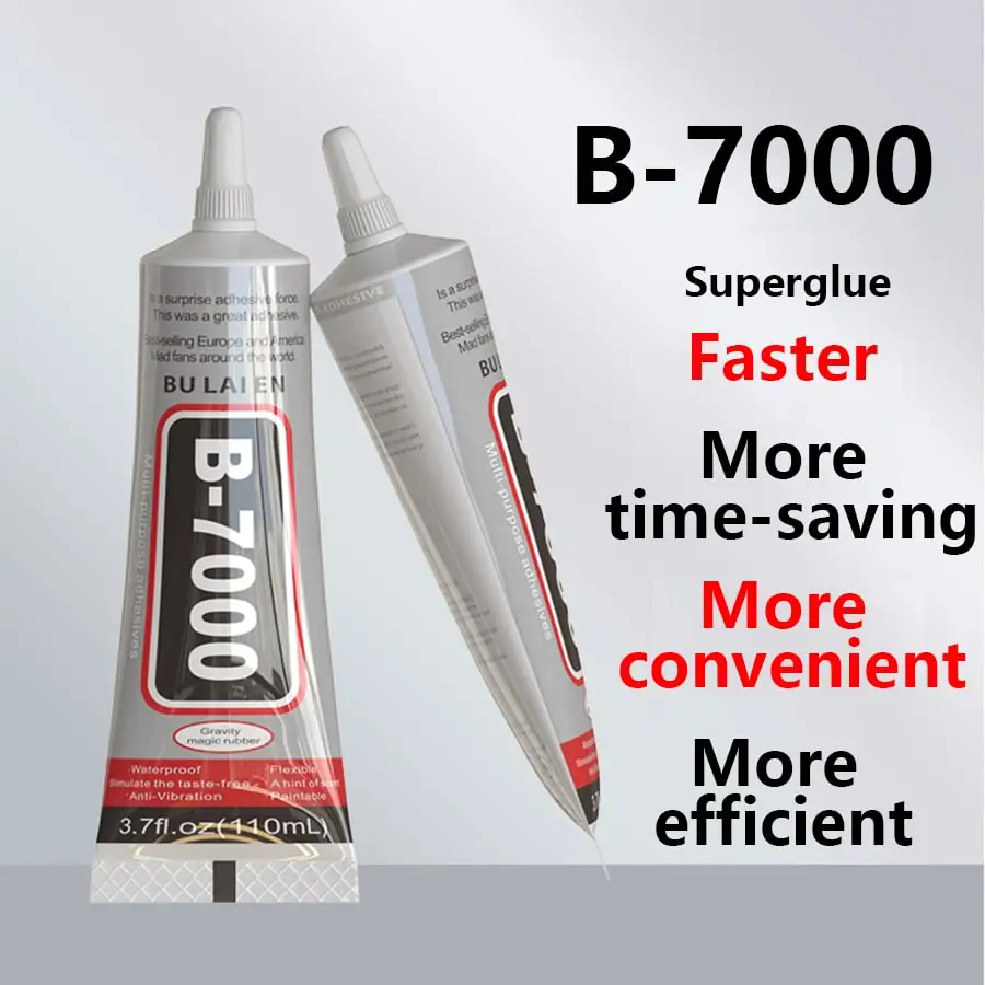 B7000 Lem Berlian Imitasi dengan Pinset untuk Kerajinan, 1.69Oz Lem Perhiasan Super B-7000 Bening dengan Penjepit Perekat Industri Transparan