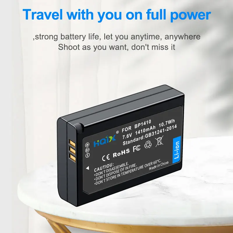 HQIX สำหรับ Samsung NX30 WB2200F กล้อง BP-1410 Charger แบตเตอรี่
