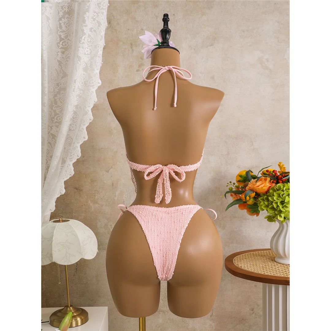 Neuer Tankini-Bikini mit Ausschnitten, Neckholder-Bikini, Damen-Badeanzug, zweiteiliges Bikini-Set, Badeanzug mit Trägern, Badebekleidung, Badeanzug V8076 – Detail 22