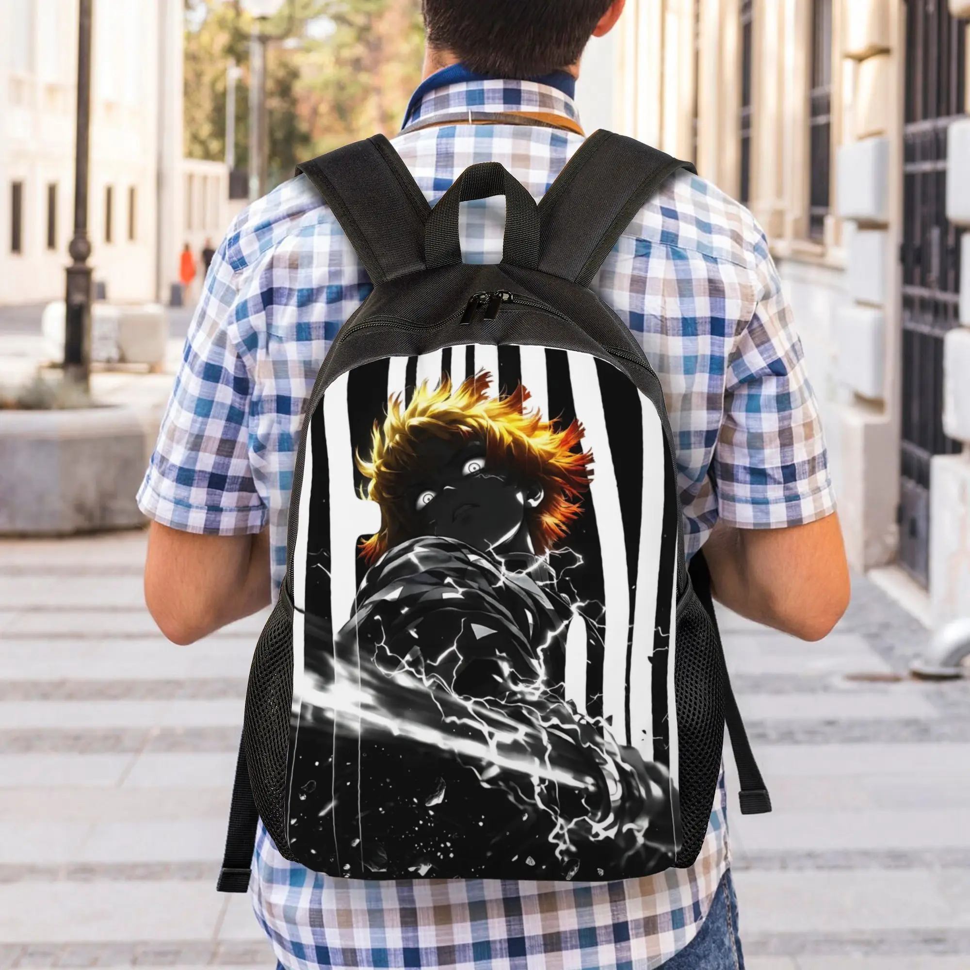Fashion Halloween Demon Slayer Backpacks Its Bag  mochila Outdoor Zipper Closure Rucksack