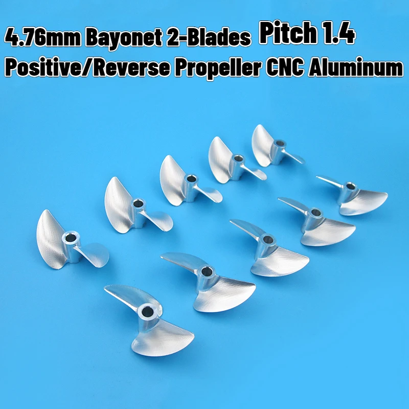 4.76mm bagnet 2-łopatkowe śmigło łopatkowe dodatnie i wsteczne aluminiowe boisko CNC 1.4 zdalnie sterowana łódka RC poziomu konkurencji