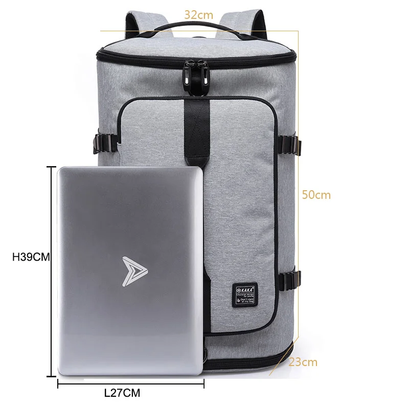 KAKA 40L Men Backpack 15.6 Laptop bag Shoes Travel Sports Fitness Bags For Women Teenagers School Bagpack Rucksack