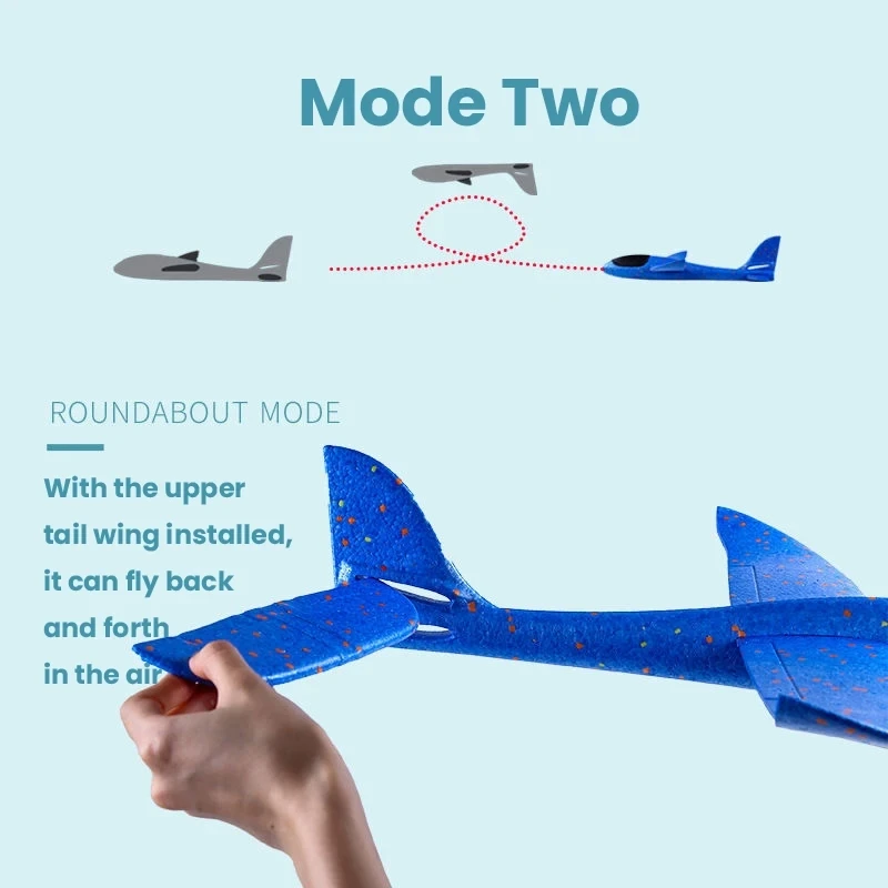 48cm Big Hand Launch Throwing Foam Palne EPP Airplane Model Glider Plane Aircraft Model Outdoor DIY Educational Toy for Children