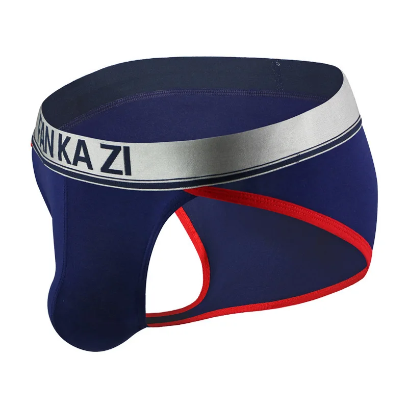 

Men's Bulge High Cut Briefs Gays Mid Rise U Pouch Sexy Breathable Sports Underwear Youth Fashion Color Block Hip Lift Underpants