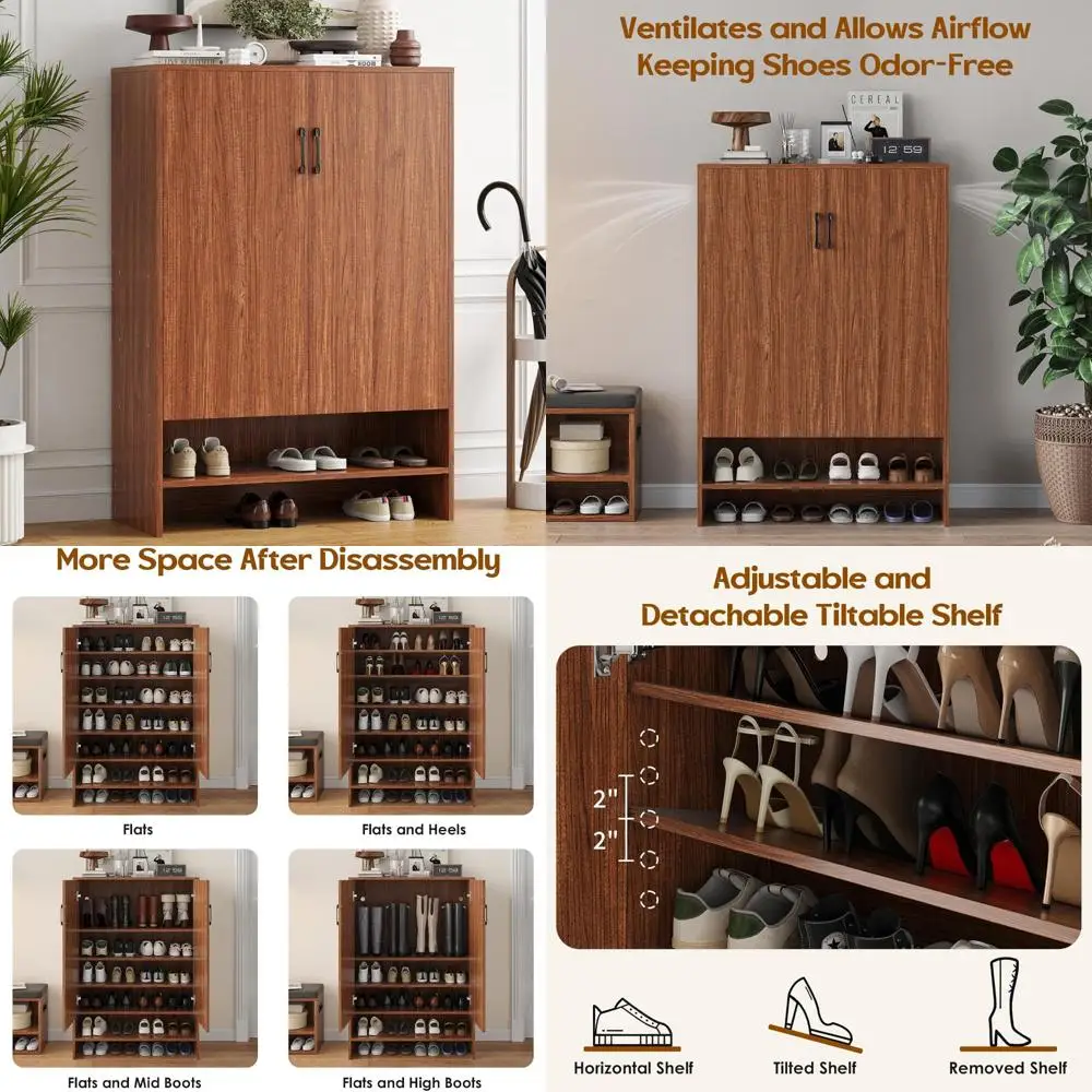 

7-уровневый шкаф для хранения обуви на 28 пар, регулируемая полка для обуви в прихожей, скрытый узкий дизайн