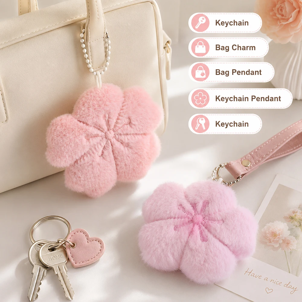 New Sakura Series Keychain Soft Bag Pendant DIY Cartoon Key Holder Backpack Decoration