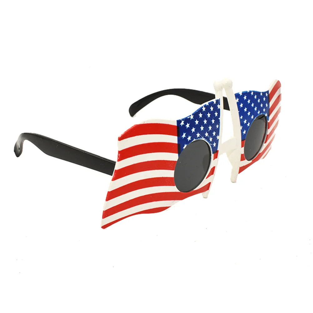 Lunettes de drapeau américain drôles, légères et caractéristiques, mascotte de fête d'équipe d'acclamant, lunettes de drapeau américain pour le nouvel an