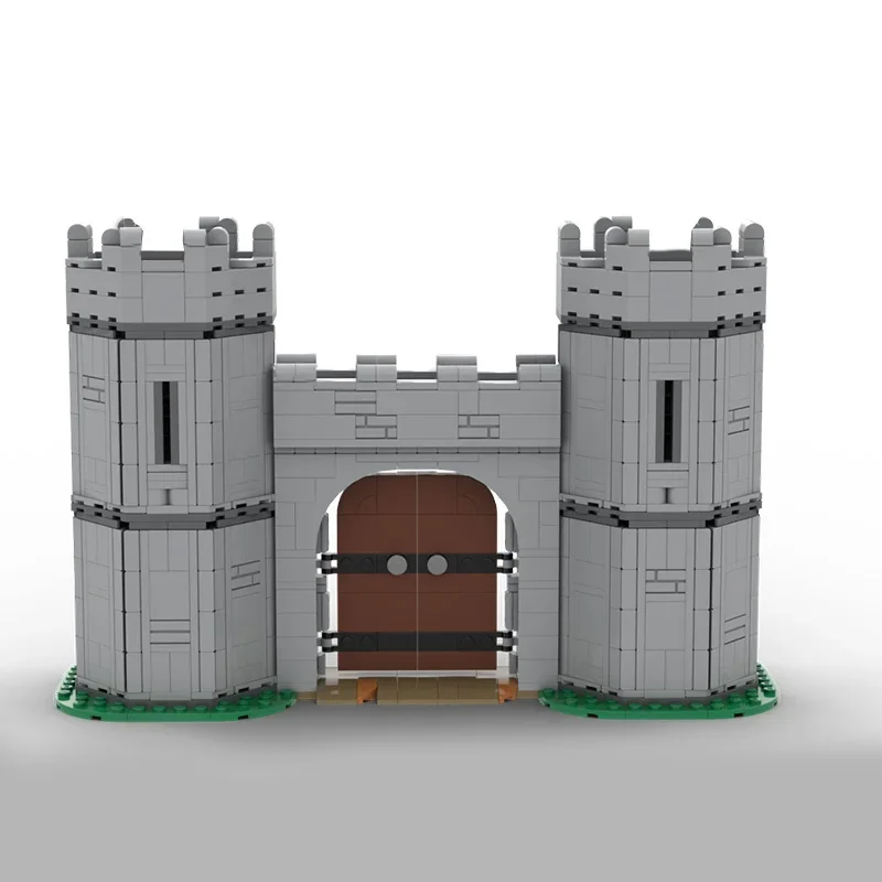 modulaire middeleeuwse poorthuis kasteel poort muur verdediging structuur bakstenen stronghold stad blokken fort battleing moc speelgoed kind cadeau
