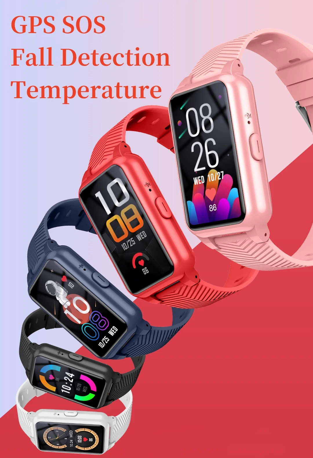 

Kids Smart Watch Elderly GPS Positioning Fall Detection Medicine Remind Sim Card SOS Phone Call Body Temperature Waterproof S10