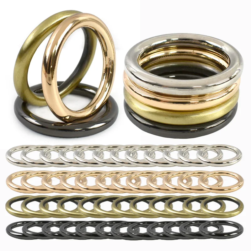 

10Pcs Metal Ring 15-50mm Seamless O Rings Buckle Circle Connection Hook Bag Strap Carabiner Buckles Shoes Clothes Loop Clasp