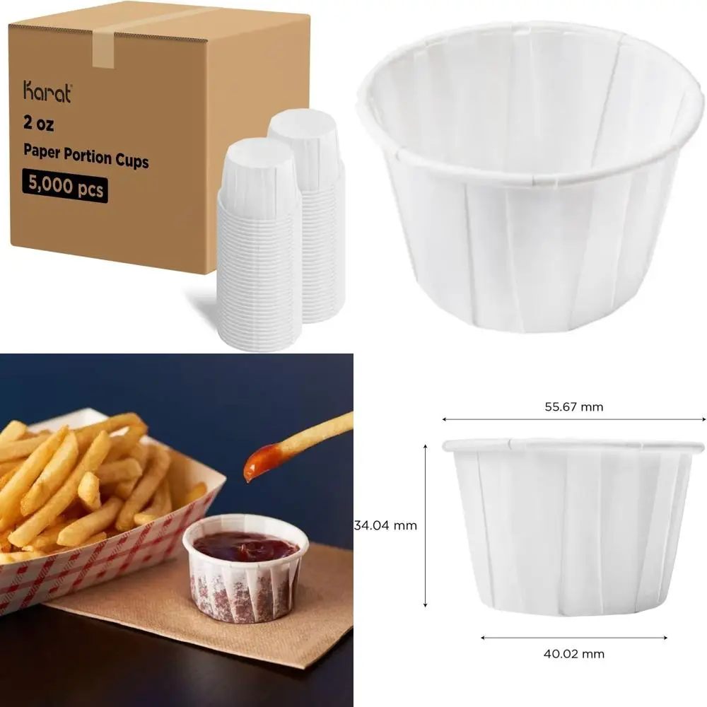 

2oz disposable paper cups for food, dessert, and sauce - pack of 5000