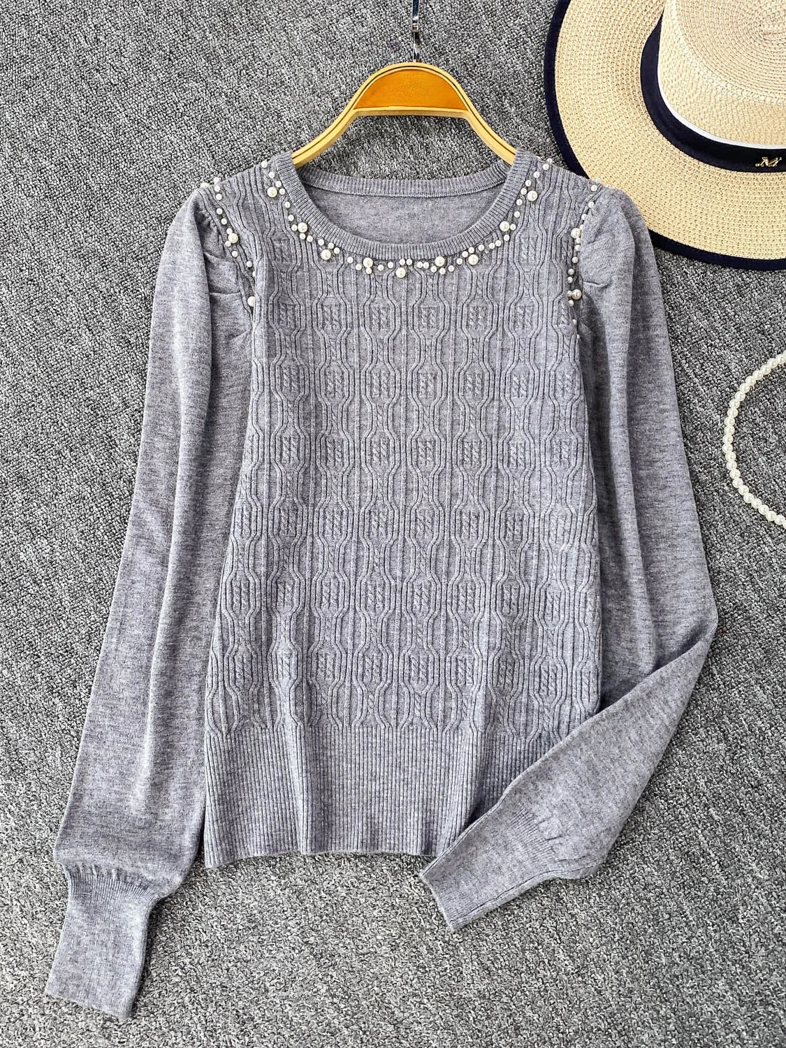 2025년 가을 신상 한국 스타일 니트 스웨터 라운드 넥 풍성한 장식 루즈핏 긴팔 여성 상의 슬림핏 트위스트