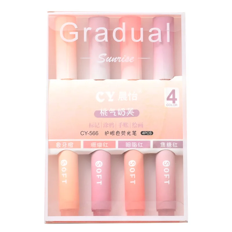 4Pcs/set Kawaii Highlighter Pens Cute DIY Spot Liner Marker Drawing Painting Markers Japan Stationery School Office Supplies
