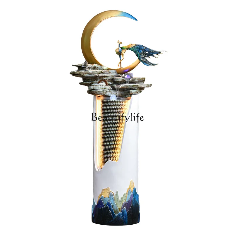 

Modern fountain circulating water atomizing humidifier water feature hotel lucky feng shui wheel living room entrance floor