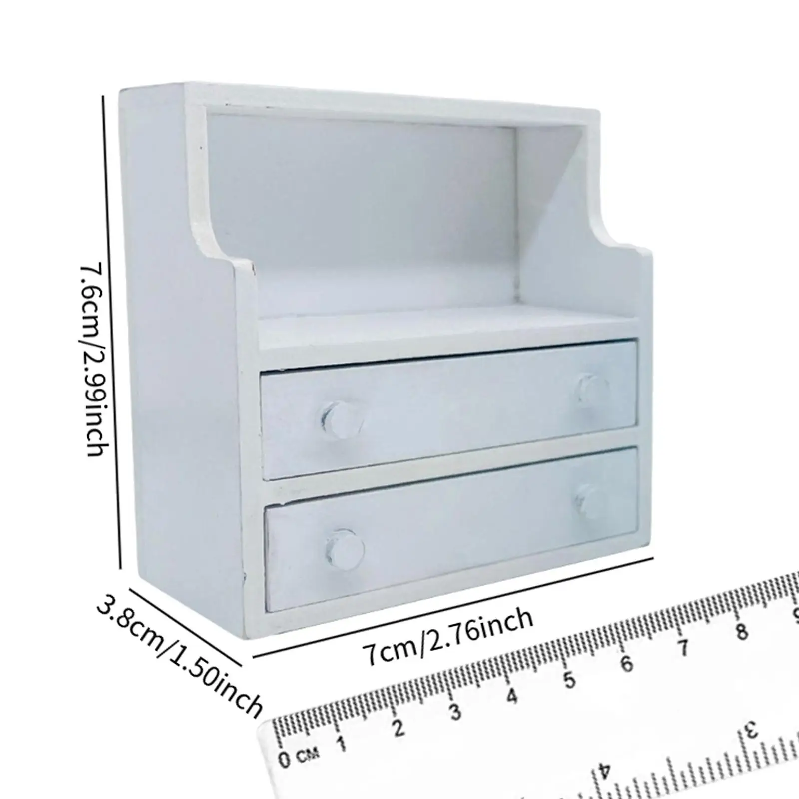 Dollhouse Bedside Table with Drawer Decoration Mini Model Miniature Furniture for 1:12 Scale Micro Landscape BJD Doll Parts
