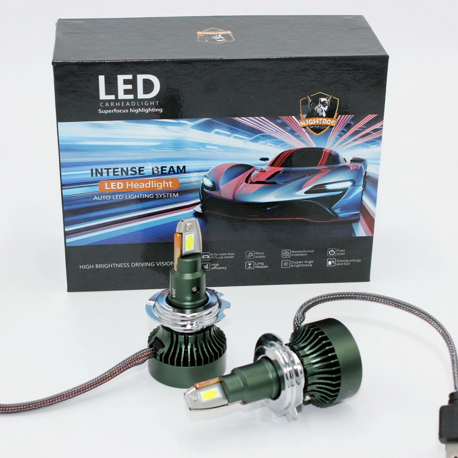 2PC H7 13000lm LED Headlight Bulb Kit High or Low Beam Super Bright White 6500K  Fog Light Mini