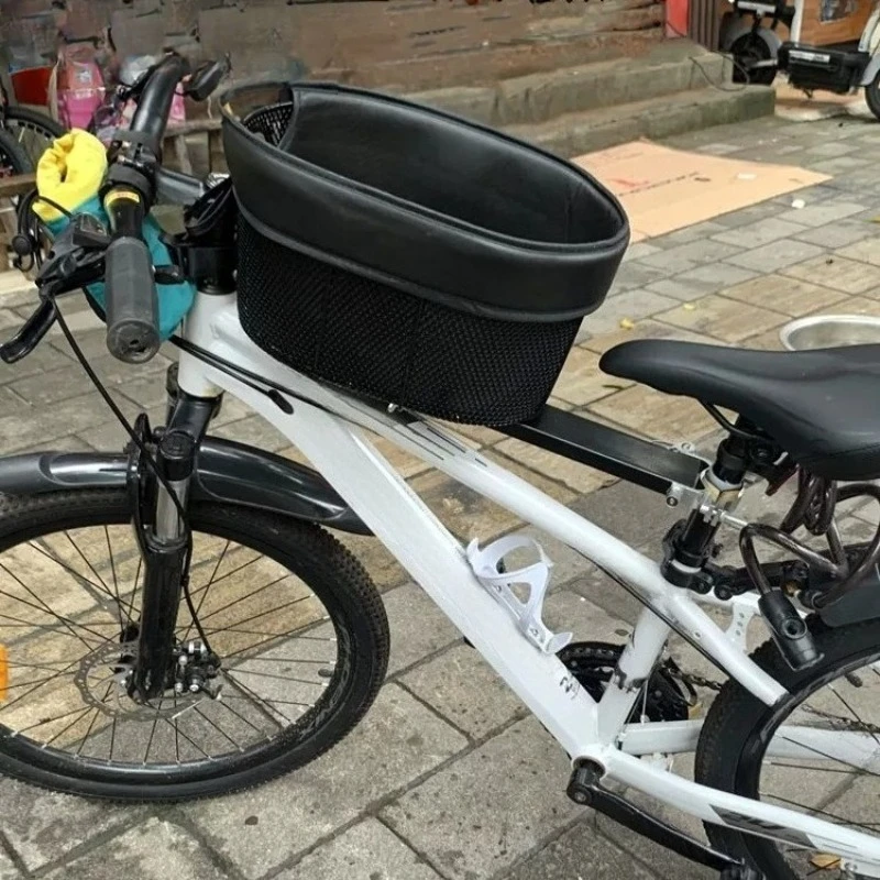 Foldable Bicycle Dog Basket,Pet Bike Carrier for Mountain & Road Bikes,Portable Travel Puppy Basket for Cycling view 4