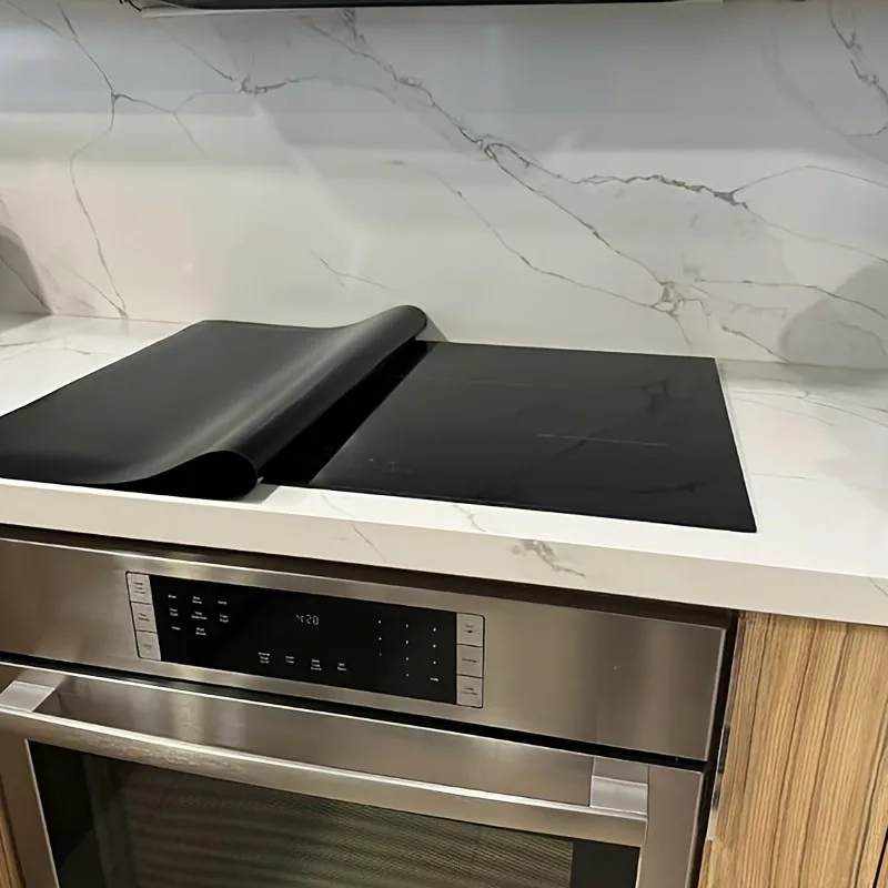 Non-Slip Induction Hob Protector Hob Cover Eco-Friendly Stain-Resistant Grease-Resistant Heating Mat For Glass Hobs  Ovens