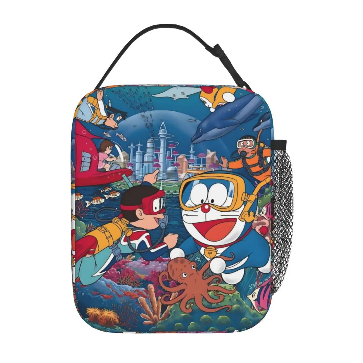 

Custom Animation D-Doraemons Cat Insulated Lunch Bag for Camping Travel Underwater Exploration Portable Thermal Cooler Bento Box