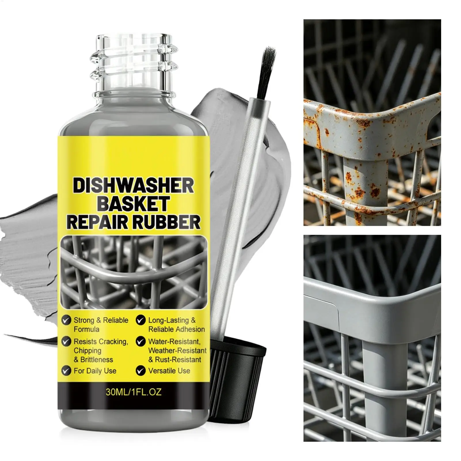 30ml Dishwasher Rack Repair Appliance Basket Touchup Dishwasher Rack Restorer Paint For Home Countertop Apartment Kitchen