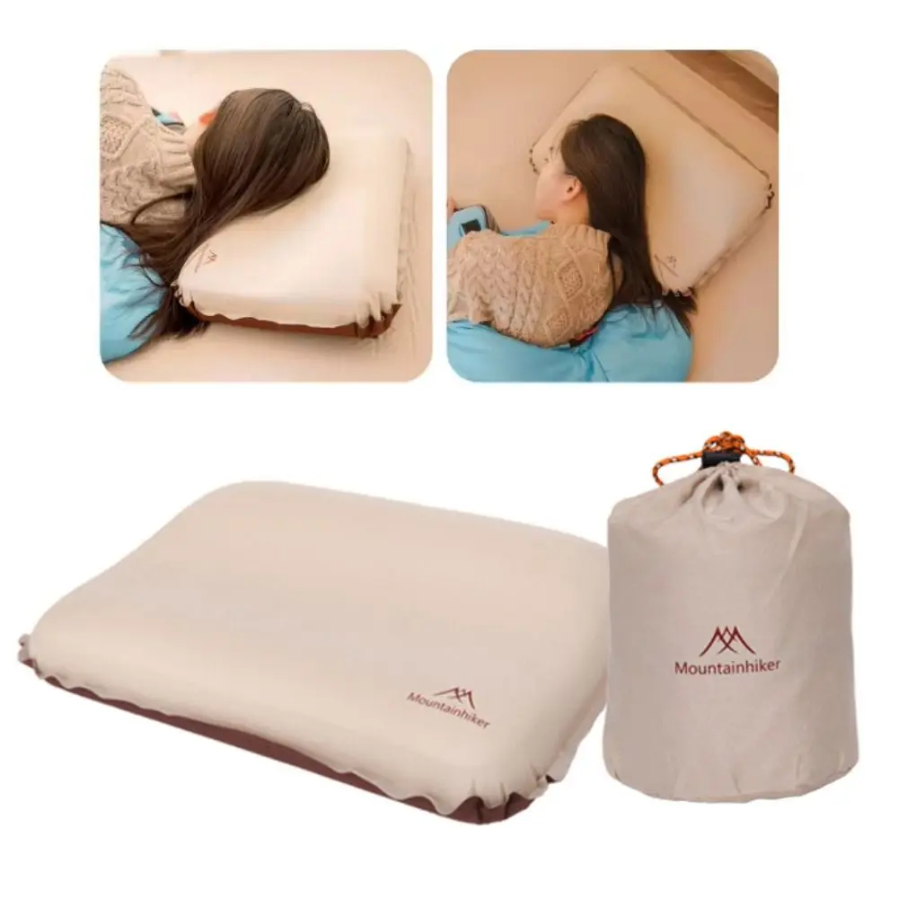 Portable Ergonomic Camping Pillow Compressible Thickened 3D Neck Protect Pillow Mute Foldable Self Inflating Pillow Travel