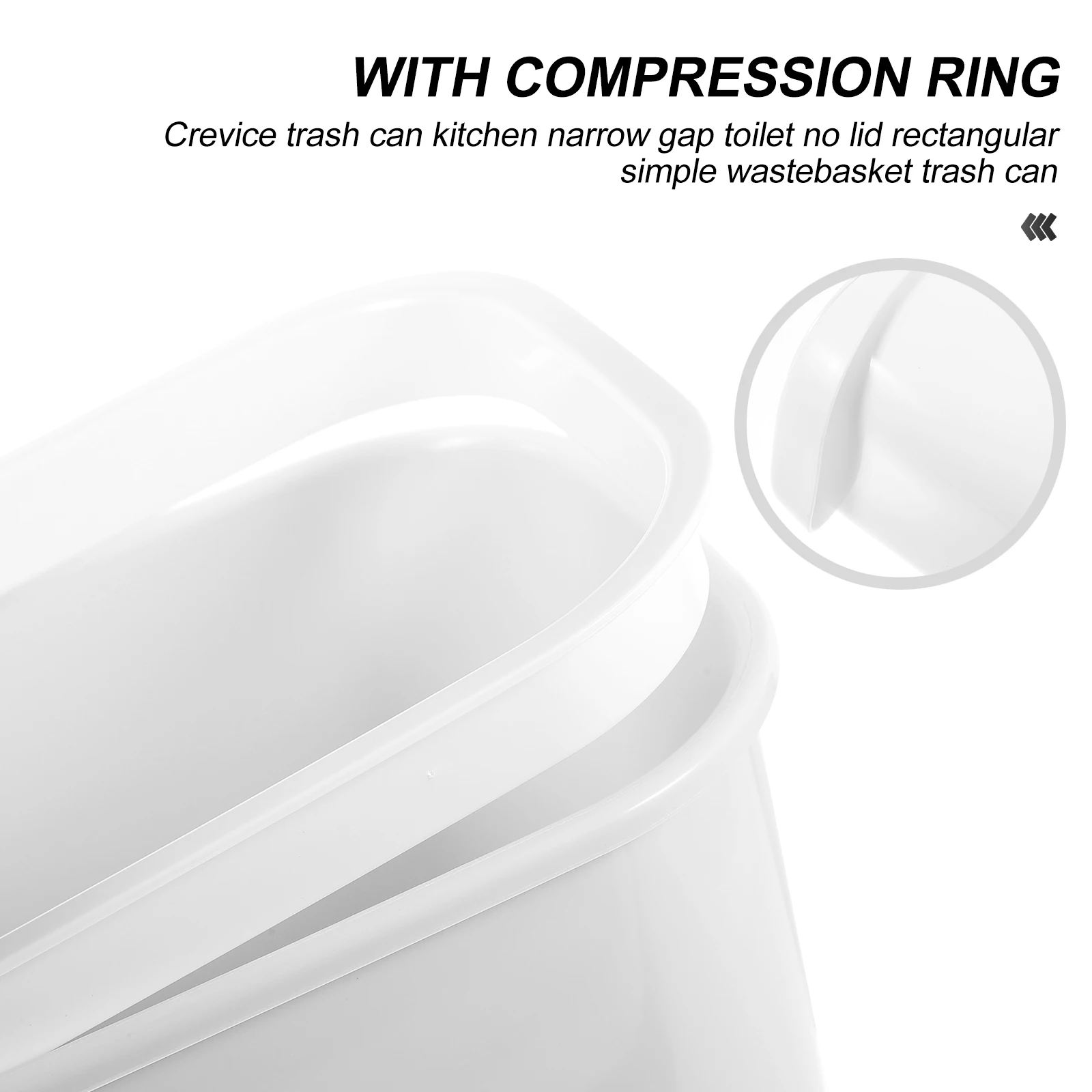 

Kitchen Gap Trash Can Craft Room Thin Cans Garbage Bucket Small Office Waste Bin Rectangular Plastic Lidless