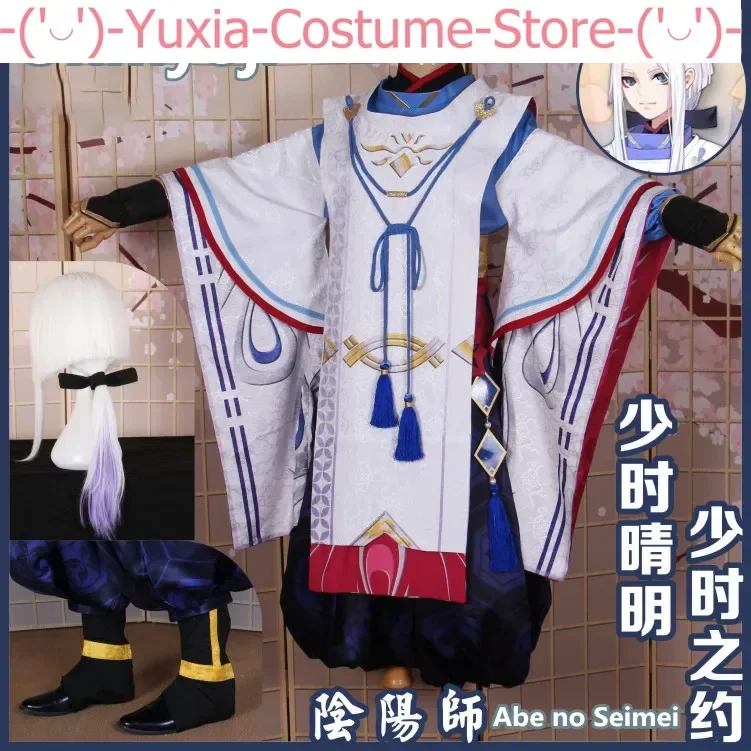 Anime! Onmyoji Youth Abe no Seimei The covenant of youth Kimono Uniform Cosplay Costume Men/Women Halloween Outfit