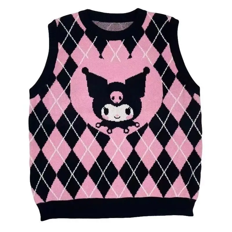 

Жилет Sanrio с принтом Куроми, коллекция 2026 года, зимний, новый, утепленный, толстый, для ношения под одеждой, удобный, модный, в студенческом стиле для девочек