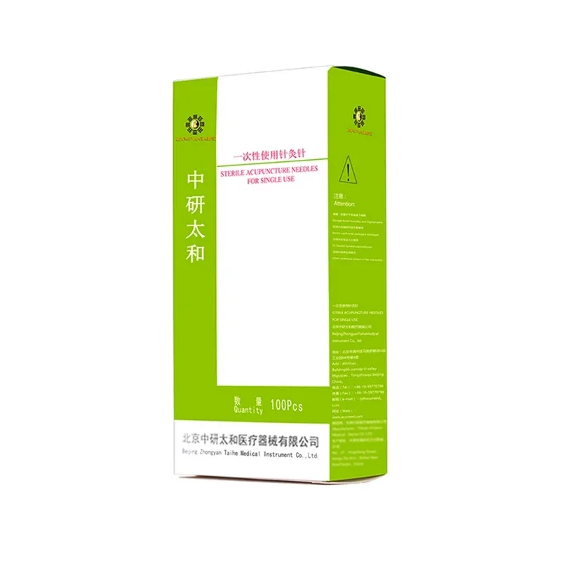 ZHONGYAN TAIHE aguja de acupuntura empaquetada individualmente, aguja de masaje de belleza de acupuntura, desechable, estéril, afilada, 100