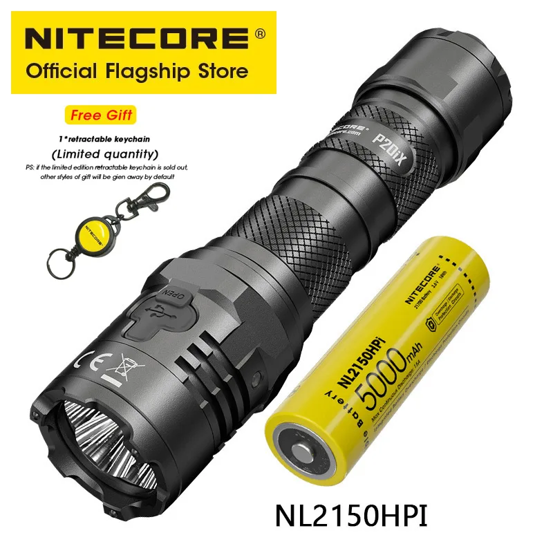 NITECORE P20iX USB-C Oplaadbare Zaklampen Super Heldere Militaire Tactische Zaklamp 4000 lumen 5000 mAh NL2150HPi Batterij