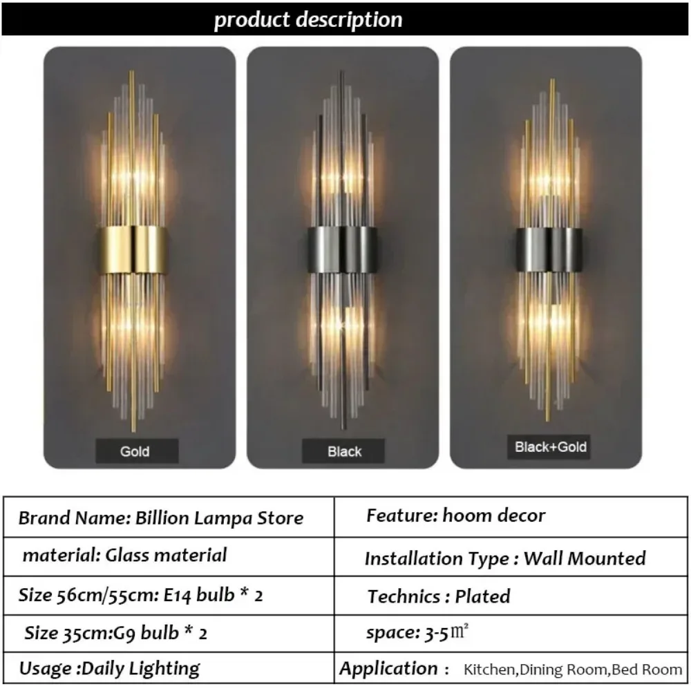 Imagem -06 - Modern Led Gold Wall Light Iluminação Interior Wall Sconce Home Decor Sala de Estar Quarto Cabeceira Escadas Luxo