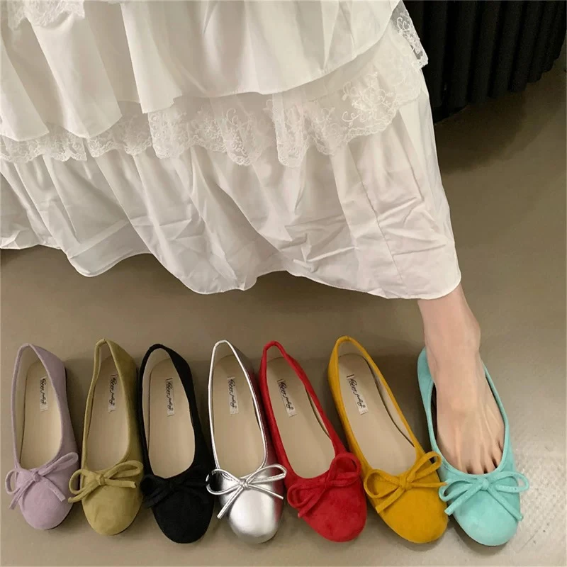 

SUOJIALUN 2026 Summer New Women Flat Shoes Fashion Shallow Ladies Casual Soft Mary Jane Shoes Outdoor Dress Flat Ballet Shoes