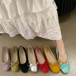 SUOJIALUN 2026 Summer New Women Flat Shoes Fashion Shallow Ladies Casual Soft Mary Jane Shoes Outdoor Dress Flat Ballet Shoes