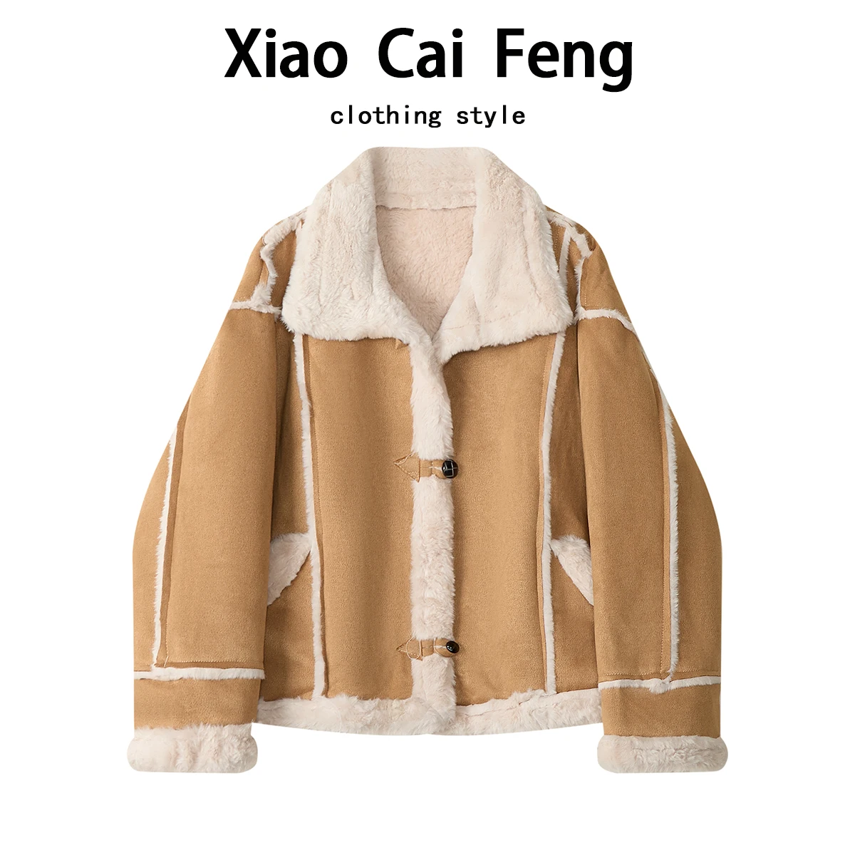 

Women's Suede Fur Coat Winter Thi Warm Biker Sle Casual Faion Long Sve Collar Button up ort Outerwear